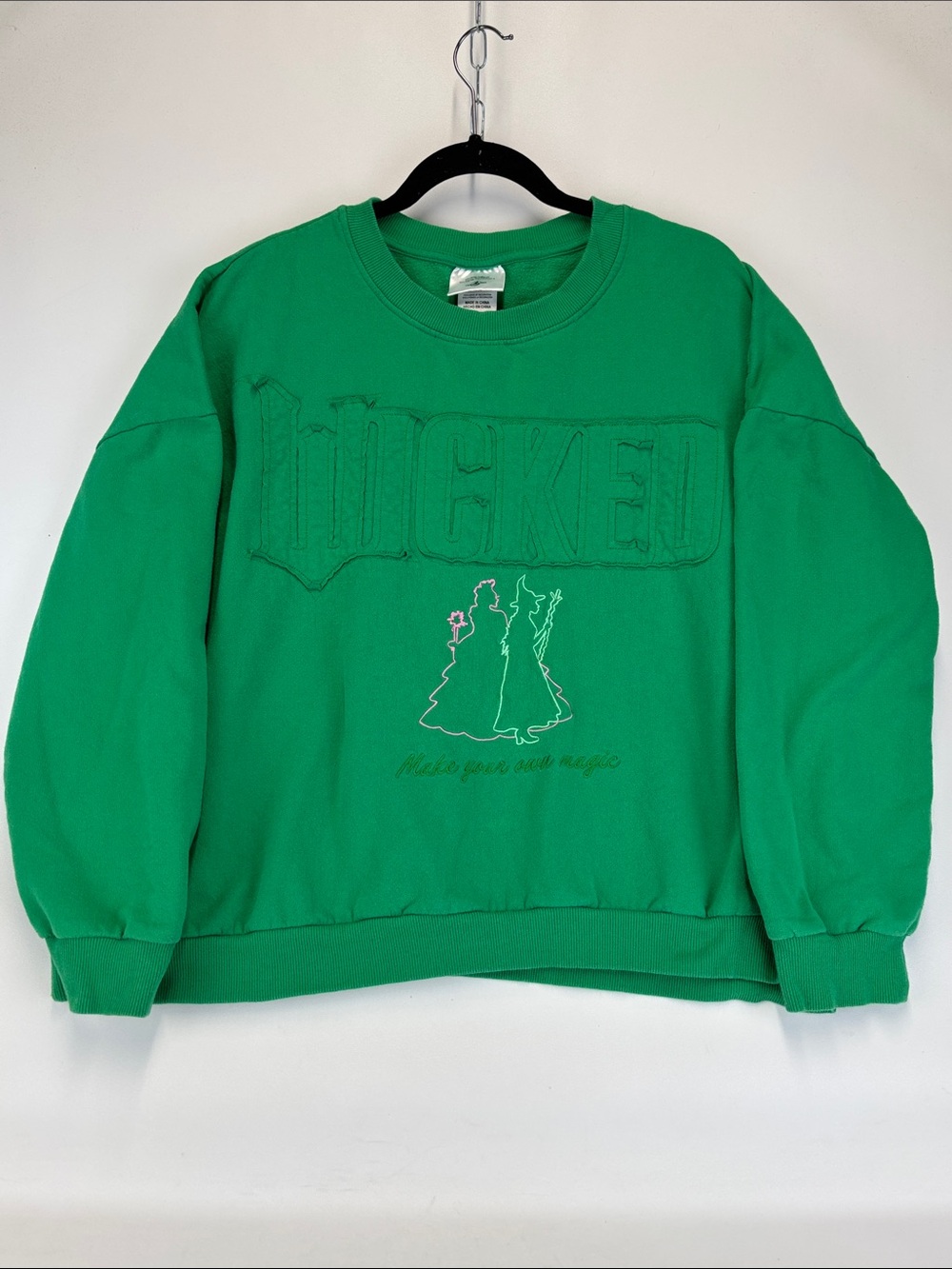 Wicked Broadway Musical Sweatshirt Green Universal Studios Graphic Size XXL